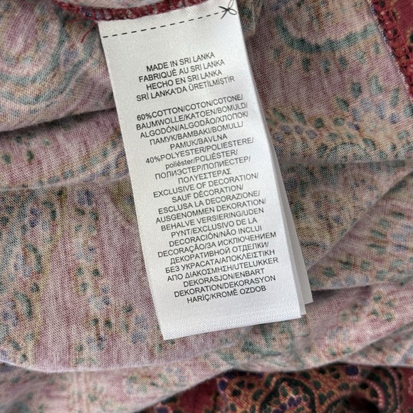 Lauren Ralph Lauren Pajama Top Burgundy Paisley LRL Crest women's L - Picture 8 of 9